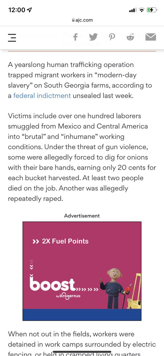 GAFollowers's tweet photo. After a year-long human trafficking investigation on a South Georgian farm, the FBI found over 100 people working in "brutal" and "inhumane conditions". 

Somehow this didn't make the news.. #ModernDaySlavery https://t.co/9yoG2k0quX