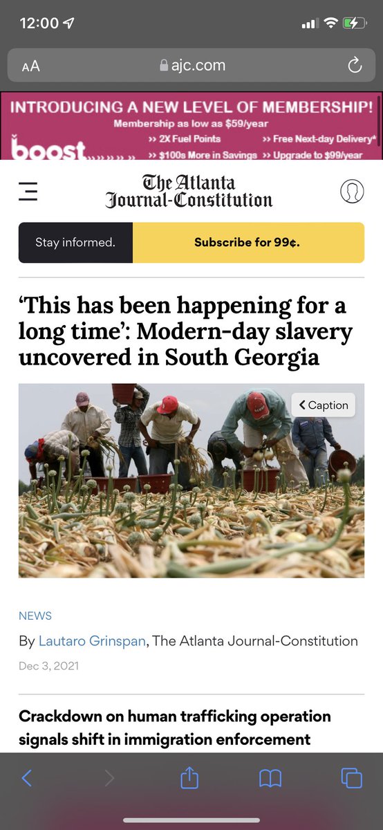 GAFollowers's tweet photo. After a year-long human trafficking investigation on a South Georgian farm, the FBI found over 100 people working in "brutal" and "inhumane conditions". 

Somehow this didn't make the news.. #ModernDaySlavery https://t.co/9yoG2k0quX