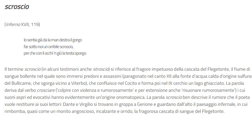 Telosaes's tweet photo. #DANTE2021 La parola di #Dante del 7 dicembre è #scroscio, da #crosciare cioè 'colpire con violenza e rumorosamente' e per estensione ‘risuonare rumorosamente’. #Flegetonte https://t.co/4Gg5yIbR0g