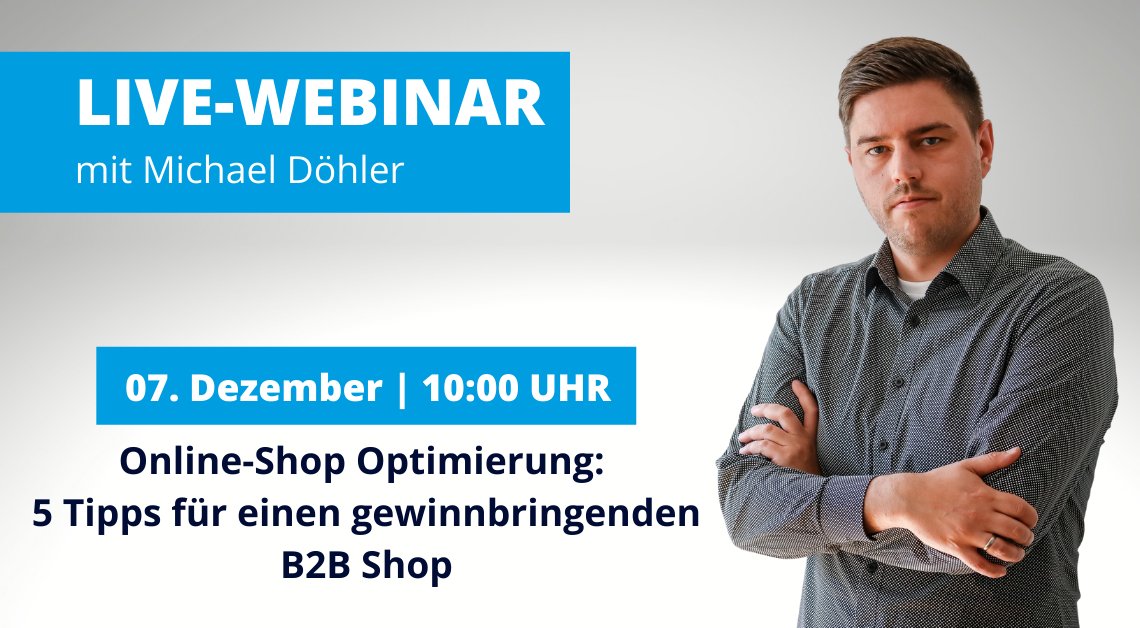 IntelliShopAG's tweet photo. B2B-Einkäufer erwarten inzwischen ähnliche Einkaufserlebnisse wie beim privaten Online-Shopping. 😱

Um 10:00 Uhr erfahren Sie alles zum Thema Onlineshop #Optimierung! Seien Sie Live dabei 👉 https://t.co/G6JXCFbUJx

#BeIntelli #onlineshop #webinar https://t.co/mlPbnCs6gT