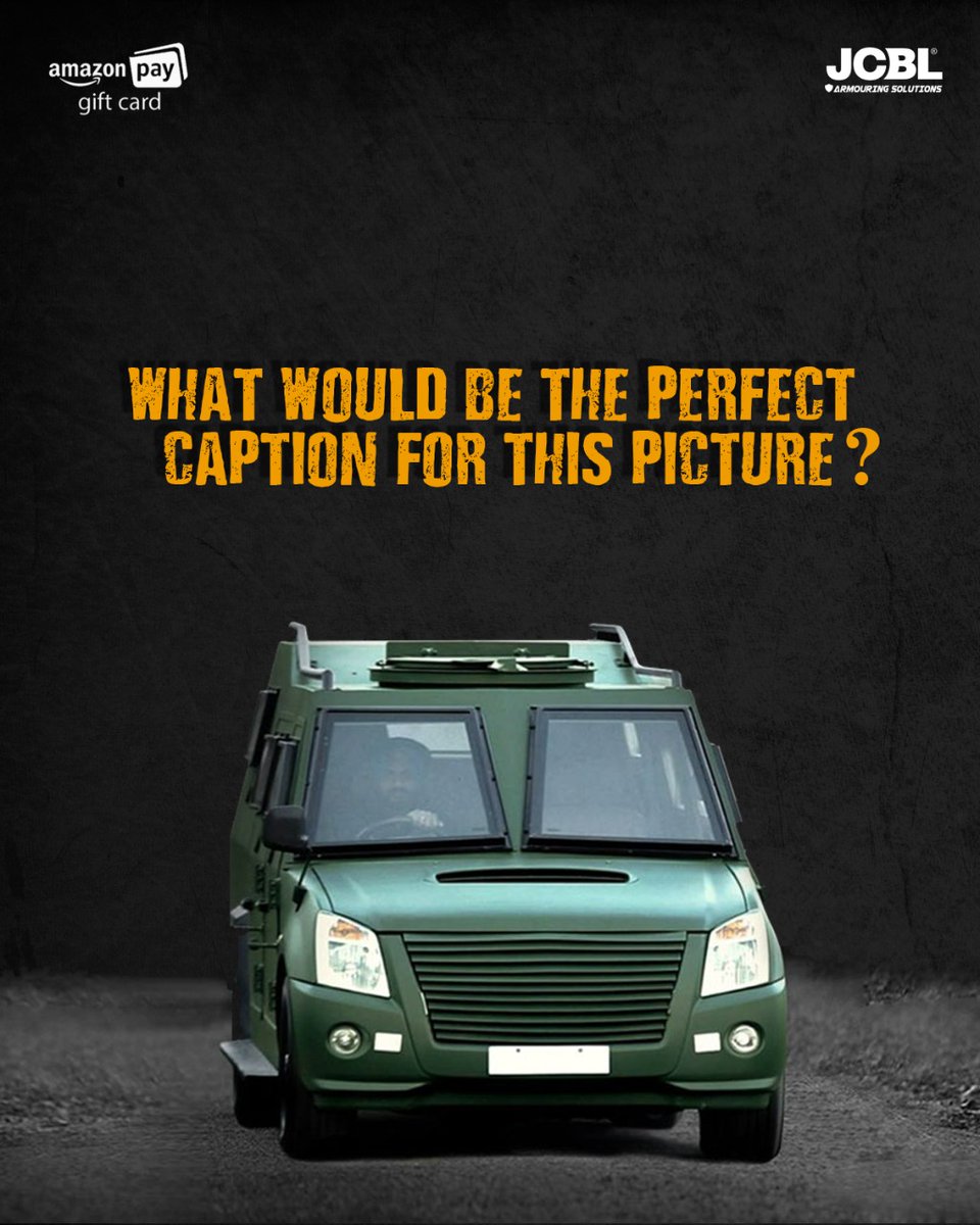 jcblarmoring's tweet photo. The contest is now live!
Get ready to win Amazon Pay Gift Coupon by expressing the right word.
Hurry. Participate Now.
1-Like & Follow us on all social media platforms https://t.co/ig8pnDHo34
2- Retweet this post
3- Tag 3 of your friends
#Contest #ContestAlert #PerfectCaption https://t.co/QBbH6lz6fL