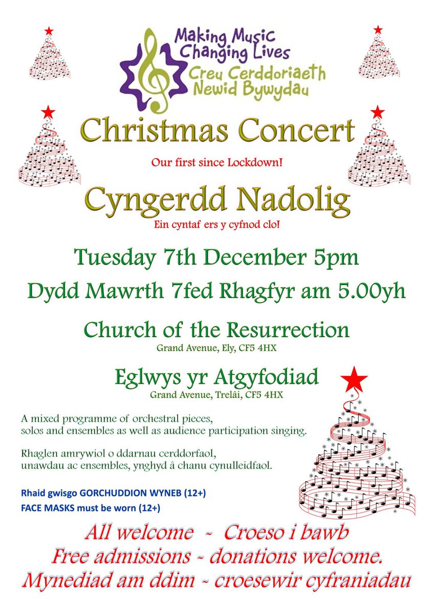 MakingMusicCL's tweet photo. It’s our Christmas concert today at 5pm! See poster for details 🎶 https://t.co/64ITt08ESf