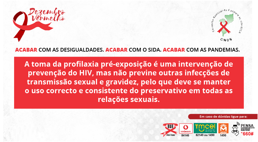 CNCSMocambique's tweet photo. #dezembrovermelho
“A toma da profilaxia pré-exposição é uma intervenção de prevenção do HIV, mas não previne outras infecções de transmissão sexual e gravidez pelo que deve se manter o uso correcto e consistente do preservativo em todas as relações sexuais”.
#acabarcomosida https://t.co/74RoWhzkWr