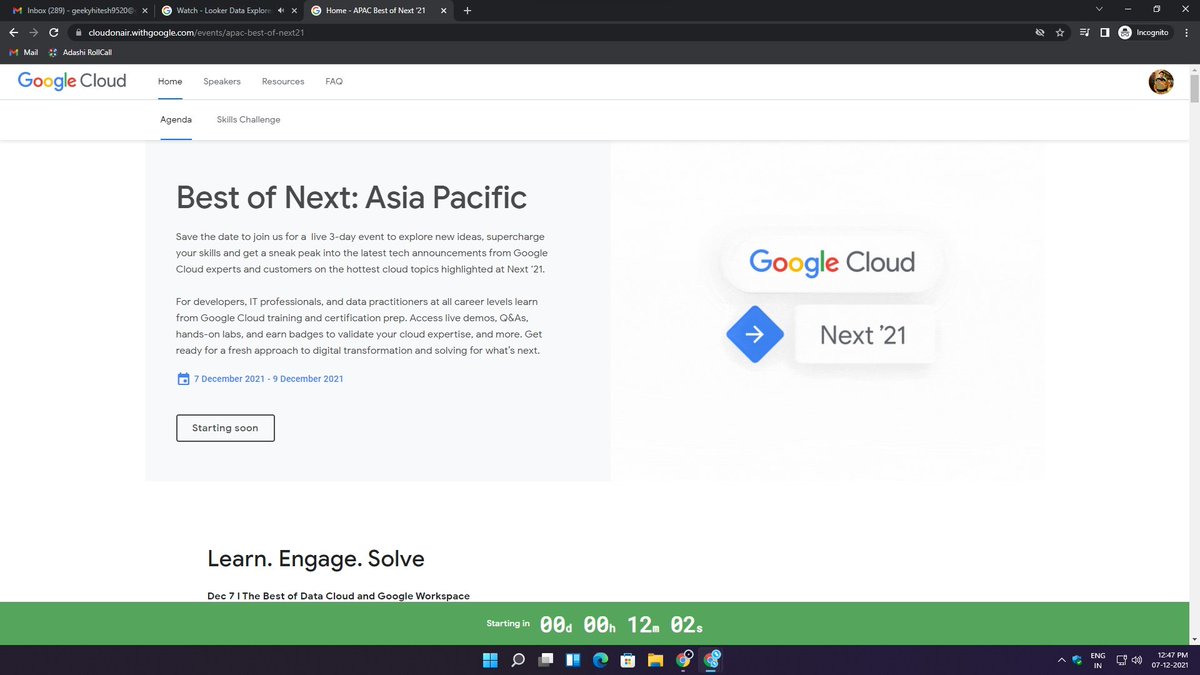 Hiteshdixit952's tweet image. The Day Has Been Going So Much Great Thanks To @googlecloud @GoogleCloudTech And @GoogleCloud_IN For Hosting #GoogleCloudNext21 Best Of Next Asia Pacific.
.
.
So Many Things To Learn And Grasp Knowledge 🤩
@qwiklabs @GoogleIndia
