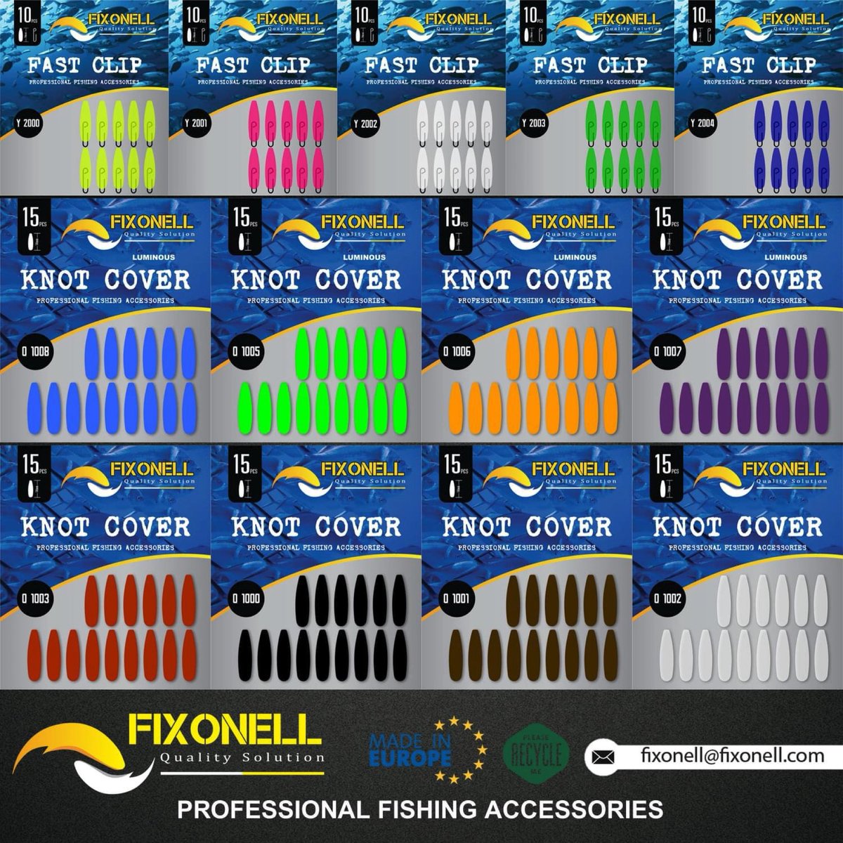 fixonell's tweet photo. KNOT COVER &amp; KNOT COVER LUMINOUS
Professional Fishing Accessories
 
Some of the colors in our catalogue! Available..
Fixonell products that will make your fishing even easier and will help even more our friends who are engaged in competitive fishing.
https://t.co/61e1waoKyH https://t.co/vVxhpE2gQA