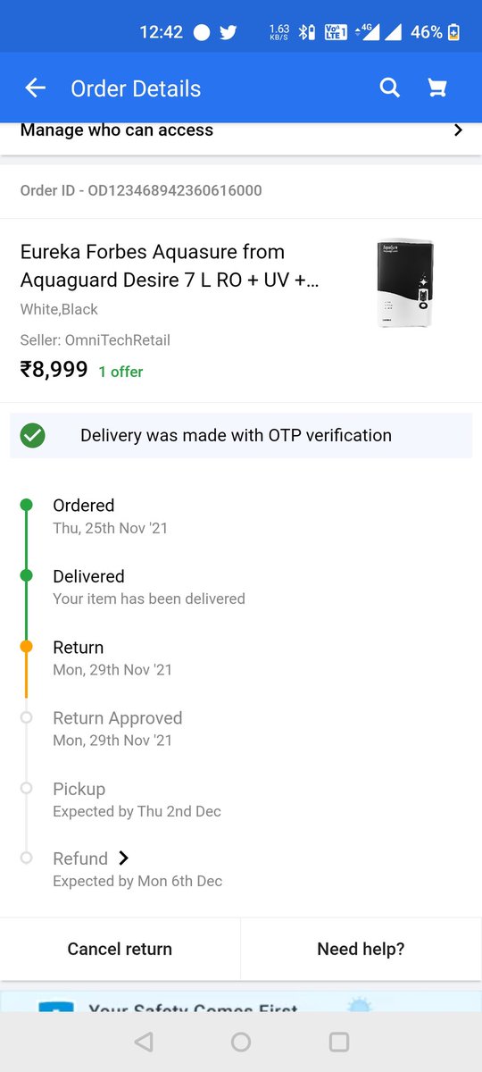 sakyapratap's tweet photo. Booked order bymistakly clearly writen refund no one camed in time thn care said we will refund now care saying only replacement do refund @Flipkart @flipkartsupport @amazonIN https://t.co/rX4146i0Lw
