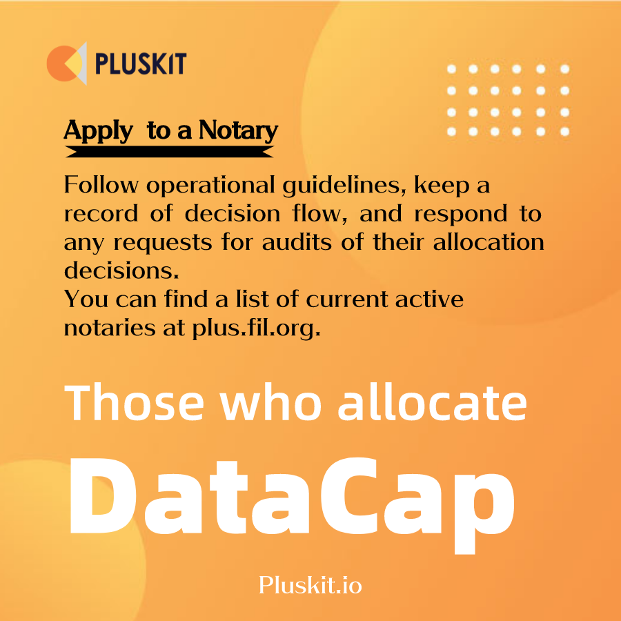 PluskitOfficial's tweet photo. Everyone can apply to a Notary and get DataCap for their storage deals! #pluskit @Filecoin

Do you know how to do this?

Find an active notary first! 👉https://t.co/NqSnE5GqyH 💁 https://t.co/X9WD2eSOay