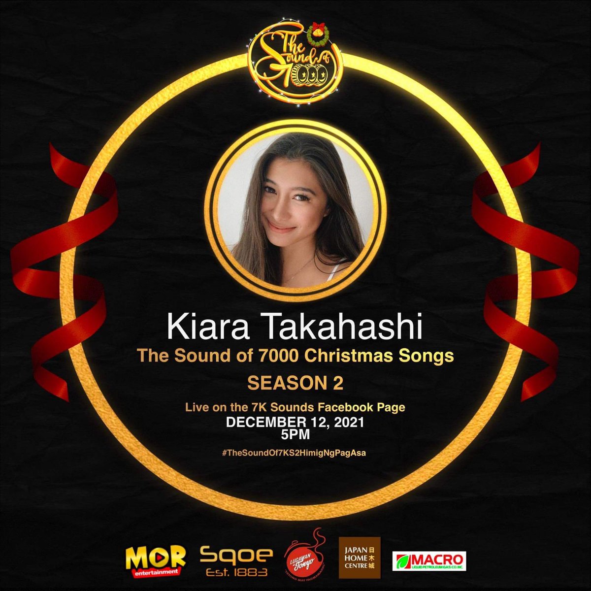 Yay! Makakasama natin sa Third Episode of #TheSoundOf7K Christmas Songs Season 2 ang nag-iisang VJ na DJ pa, Singer/Actress <a href="/_kiatakahashi/">Kiara Takahashi</a>! Tune in at 5PM this Sunday on the 7k Sounds Facebook Page! 🤘🏼