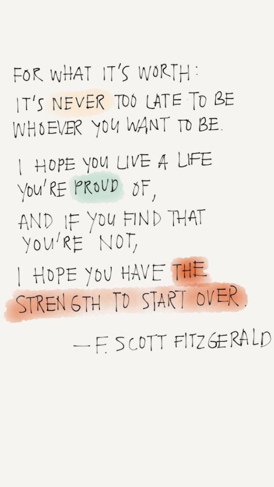 We go remember #FScottFitzgerald and yes, hoping we always have the courage to start all over again.
