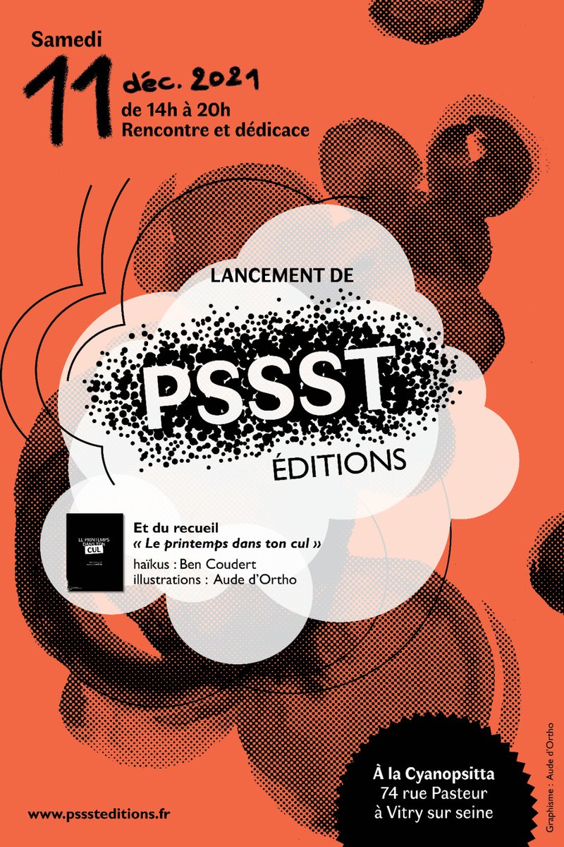 Yo tout le monde, on lance notre maison d'édition ! Venez nous voir le 11. Premier bouquin de la poésie,
Deuxième bouquin de la poésie (à paraître au printemps),
Troisième bouquin une exclu de SF française d'un auteur bien connu des amateurs (parution fin 2022).
