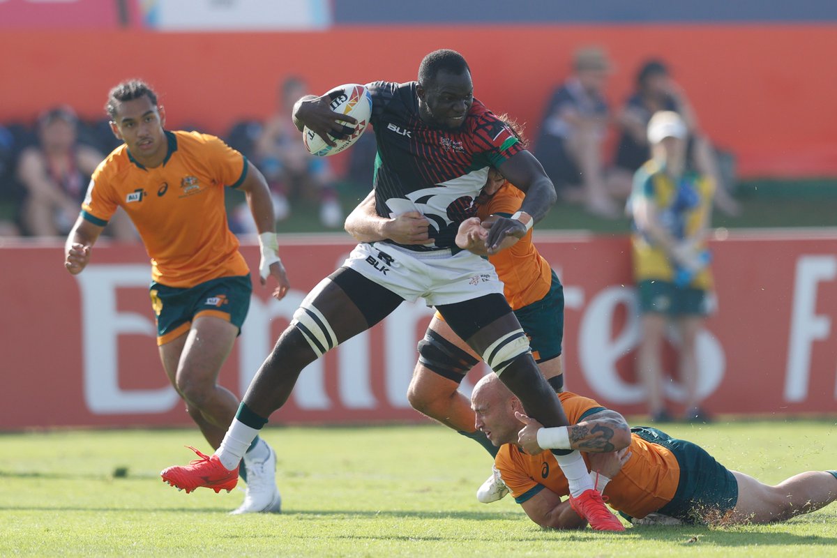 He was immense during the @Dubai7s, a total of 16 tackles made, has the highest number of offloads(8) for #Shujaa and he's scored five tries so far in this season. @HermanHumwa is part of the #Dubai7s dream team. Congratulations Humwa!! 💪💪 #Shujaa 📸: @WorldRugby7s