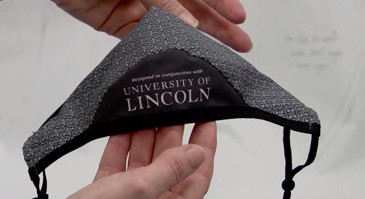 itvcalendar's tweet photo. A team @unilincoln has come up with a new way of making face masks more effective against Covid-19. Engineers, scientists and designers have created a mask with a filter which they say traps more than 99% of the virus https://t.co/IkaXHTGo0h