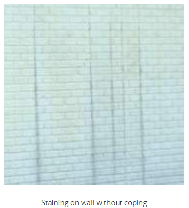 MowLeia's tweet photo. How does "coping" on the boundary wall prevent staining? Or that's the impression I have since there is a diagram saying what happens when there is no coping. 
#BE904 #BE904_1 #BE904_1_1 #S2W08 https://t.co/XGoa0JKuJr
