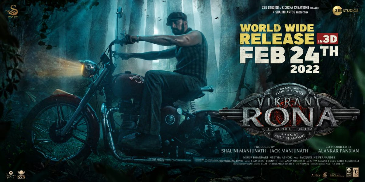 TheSudeepTrends's tweet photo. Magnum Opus 3D thriller adventure 
#VikrantRona  is all set to release on Feb 24th 2022 worldwide
@KicchaSudeep
#VikrantRonaOnFeb24 https://t.co/89ImGOxXL3