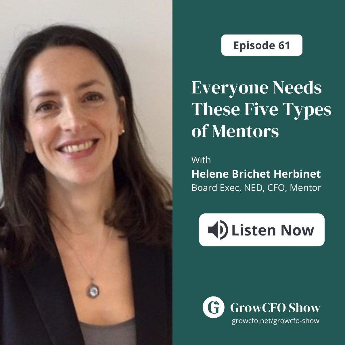 Everyone needs these 5 types of mentors in their life:
🔘  Jedi Master
🔘  Champion of your cause
🔘  Co-pilot
🔘  Your anchor
🔘  The reverse mentor

Listen to the situations in which each type works best with GrowCFO mentor Helene Brichet Herbinet: ow.ly/HTFo50H4L0k