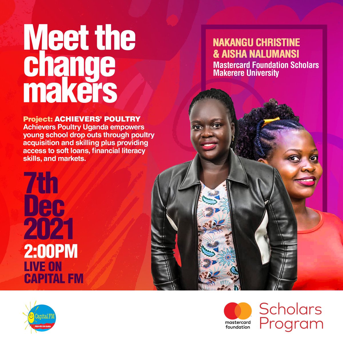 CapitalFMUganda's tweet photo. Meet the change makers from @MastercardFdn live at 2pm. https://t.co/vaCL90w9Dj