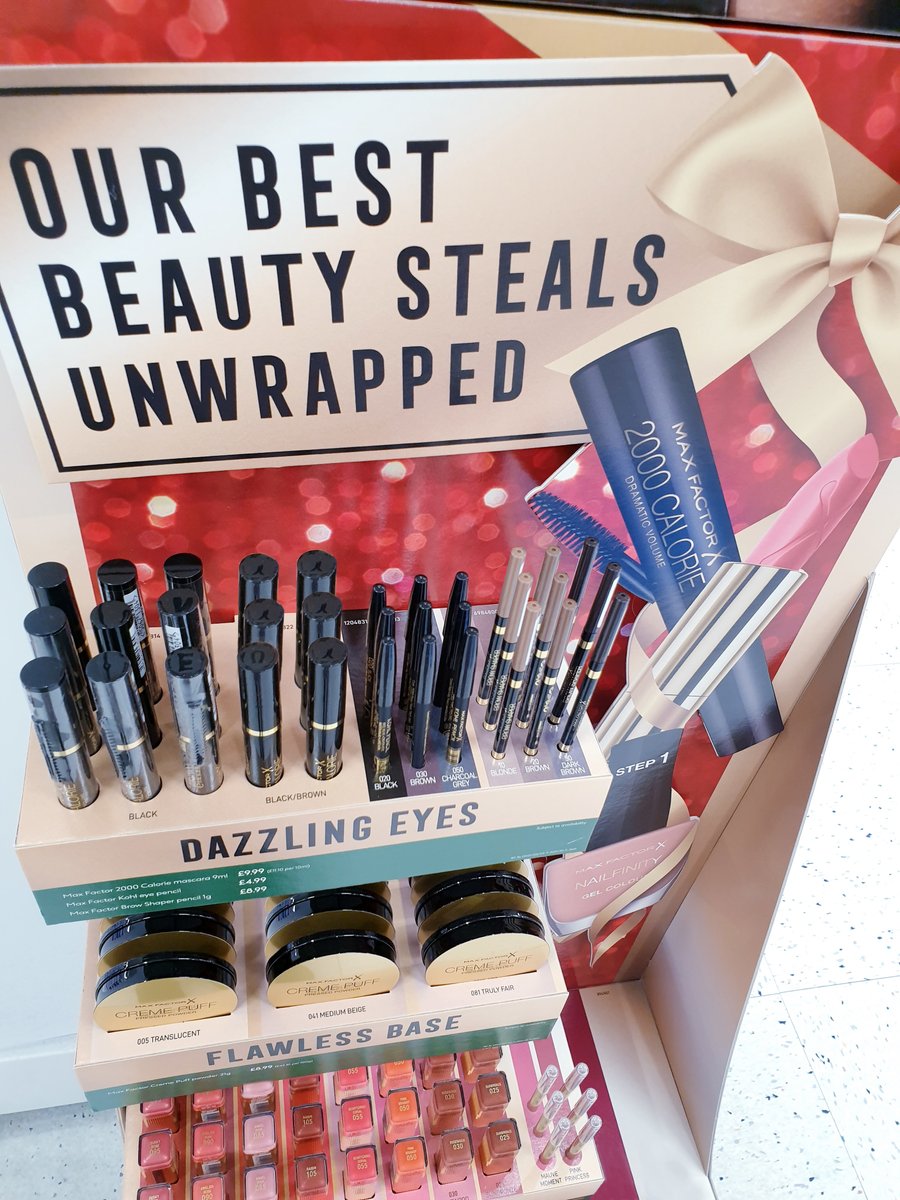 _impactretail's tweet photo. Style? Colour? Sparkle? ✨Check, check, check! 

Here’s some festive retail inspiration from our Christmas display with @MaxFactorUK, with an eye-catching layered design that’s all wrapped up and ready to go in @BootsUK!

#christmas #retail #visualmerchandising https://t.co/T7FQjexRjc