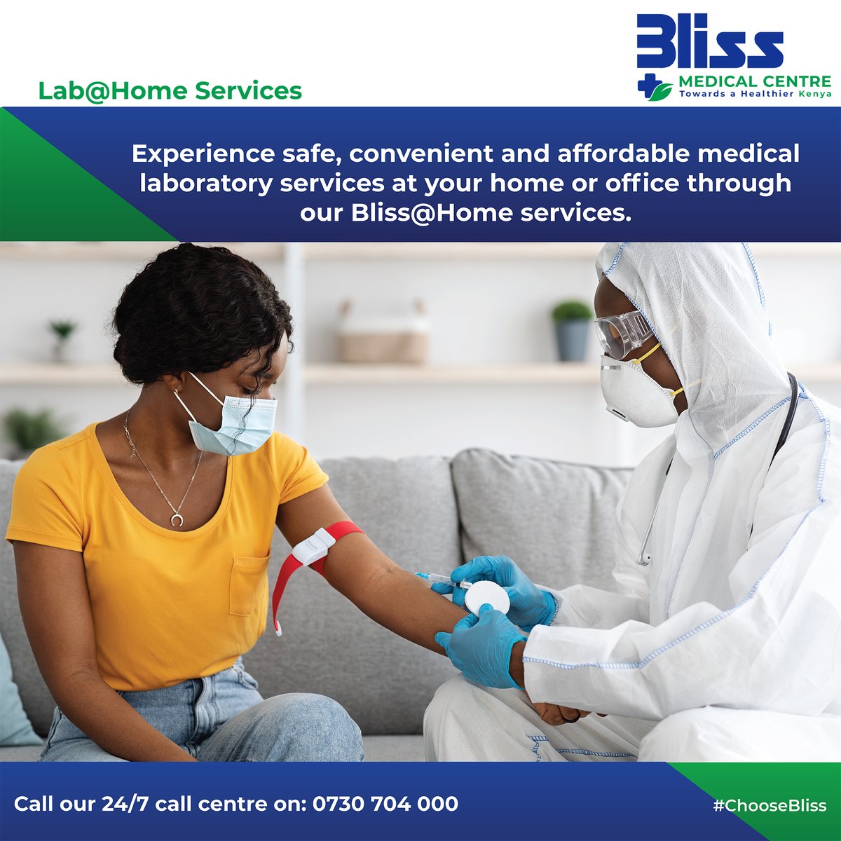 Blissmedical_'s tweet photo. We have the Lab@Home services whereby we offer medical laboratory services at your home giving you more time to spend with your family. #LabAtHome #BlissAtHome #ChooseBliss #OneStopOutPatientCareProvider https://t.co/67nuQoWRKr