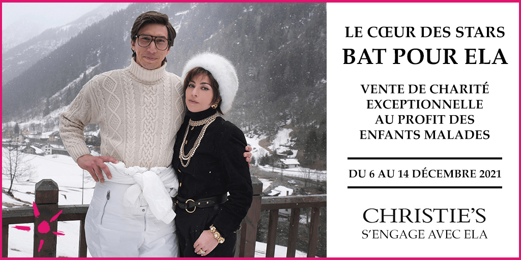 ELAOfficielle's tweet photo. Le Cœur des Stars bat pour ELA 💓

RDV dans les locaux de @christiesparis, 9 avenue de Matignon pour admirer cette exposition !

15 célébrités internationales
18 lots témoignant des grands moments qui ont marqué leur carrière sont exposés jusqu'au 13/12 

Venez nombreux ! https://t.co/j6m2MS3GT7
