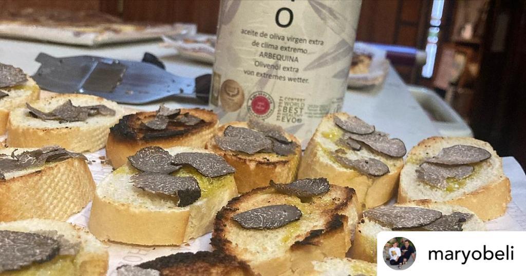 BodegasBriego's tweet photo. 🍷🍇 Hemos estado en la Feria de la Trufa de Cogeces con @maryobeli. Maridamos vino, trufa y aceite #DoceUno. https://t.co/P4oP34uZUw