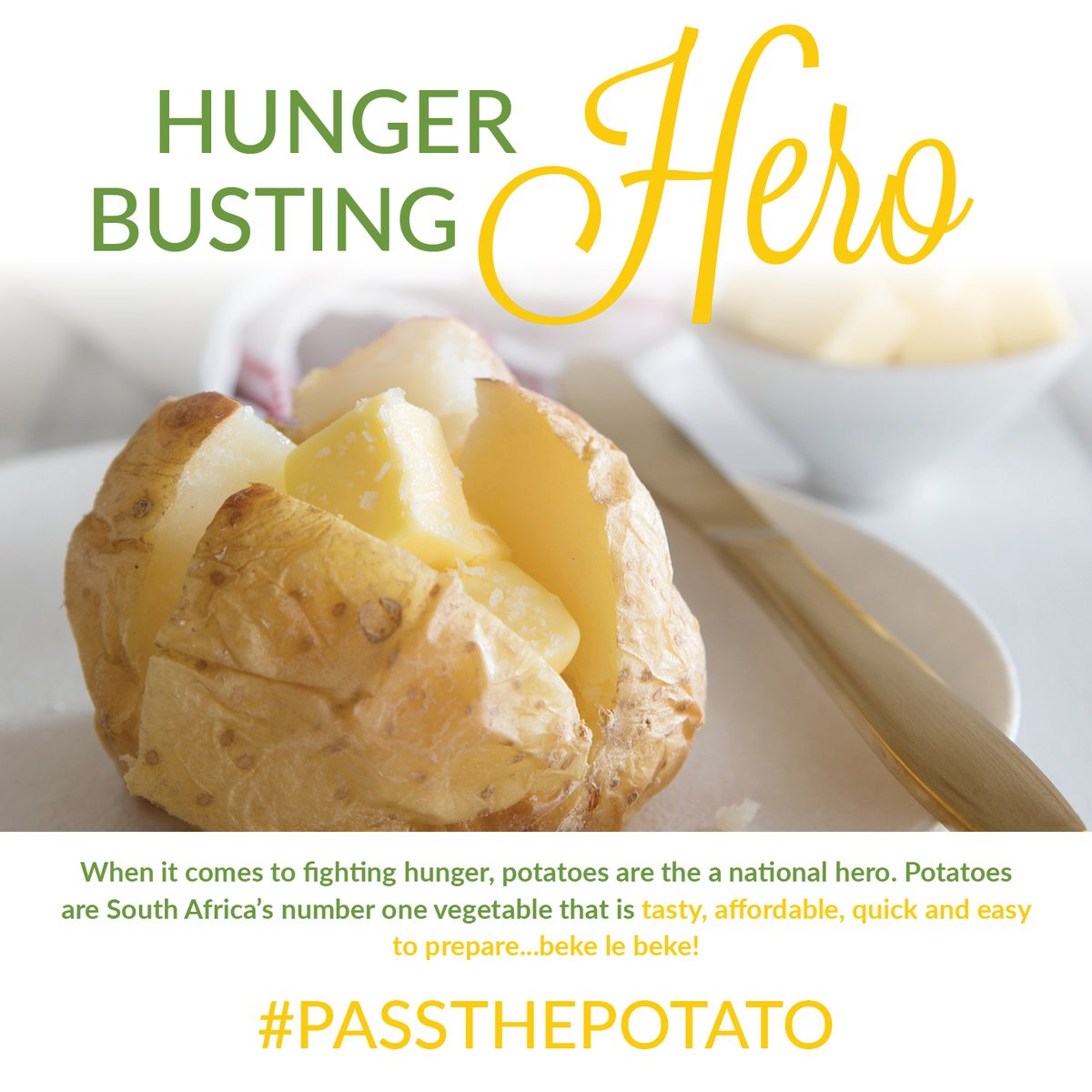 Hola Spud lovers! As we enter December, we have launched a #PassThePotato challenge. We dare you to join us in making a difference. More can be achieved if we work together!🤞🥔🍽️

cc <a href="/PR_Worx/">PR Worx</a> <a href="/AL3BoerderySA/">AL 3 BOERDERY</a>