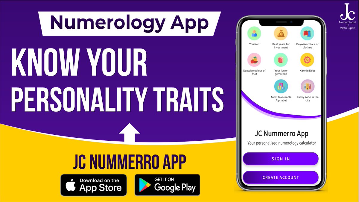 jc_chaudhry's tweet photo. Get to know yourself a little better with the help of Numerology. Download the free JC Nummerro App to check your personality traits.
Play Store: https://t.co/6AUYUTPZ4k
App Store: https://t.co/1q5N0244xN
#JCNummerroapp #NumerologyApp #luckyname #JCChaudhry https://t.co/VbJNTOctPf