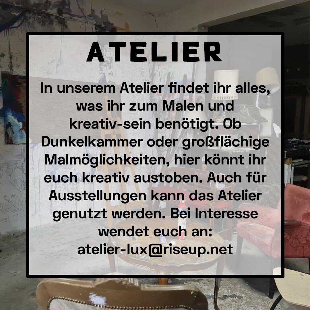 unsersquat's tweet photo. Das #AZ #Köln #AZKöln stellt sich in den kommenden Tagen via #socialmedia vor:
(6) +++Das #Atelier+++
#keintagohne #azbleibt #wirbleibenalle #besetzen #rabaz #freiraum #autonom https://t.co/vwCbyONVGW