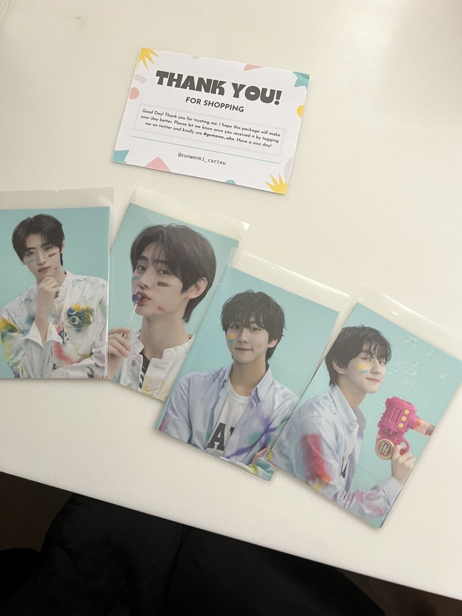 misadacart's tweet photo. hello @sunwonki_carteu! received the pcs safely! tysm for the fast and smooth transaction 🤍🤍 #gomawo_ahn https://t.co/gnoWnT9klq