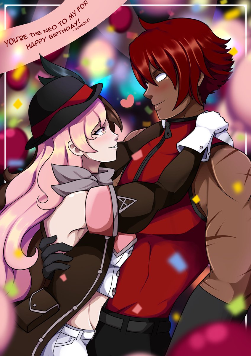 MurderofBirds_'s tweet photo. This first birthday commission is from @KeithMontalbo. I went for romantic and passionate with this one, since everyone knows how much you love the Neo x Fox ship, but also, that I see you as the Neo to my Fox. Now I just need to work on that cosplay, lol. Love you, @Calxiyn! ❤️ https://t.co/b7OLQgqR0L