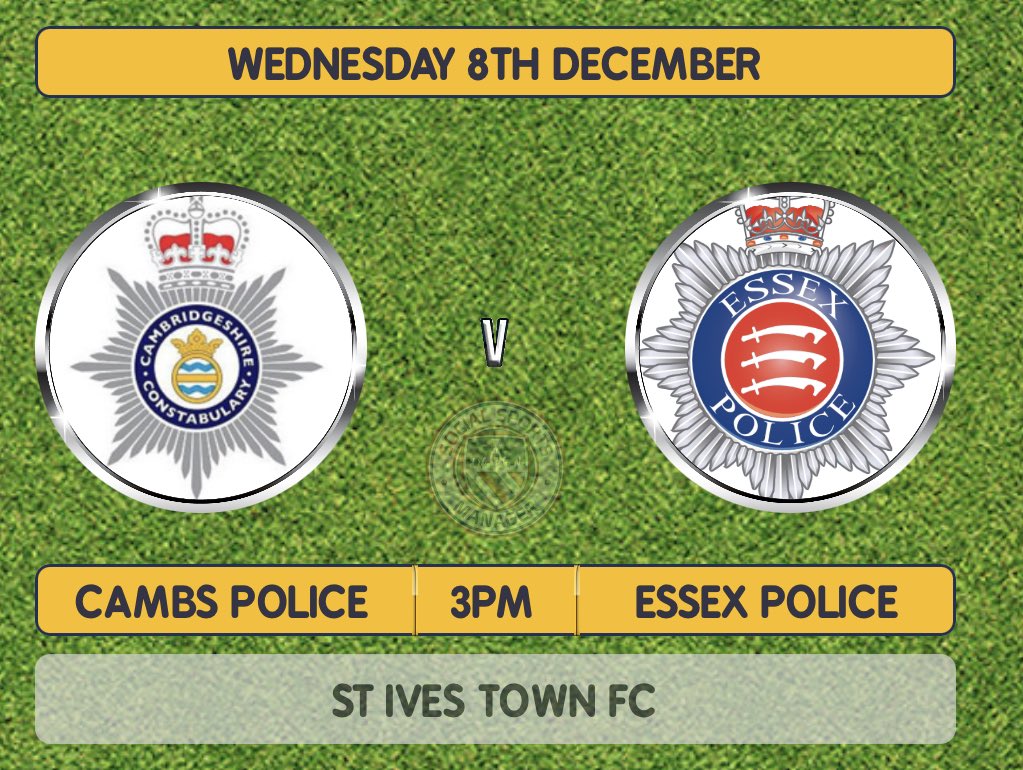Tomorrow we play <a href="/EssexPoliceUK/">Essex Police</a> in the first round of the PSUK cup. 

Players for Cambs Police will be wearing Rainbow Laces, a campaign to support the LGBTQ+ community and promote diversity and equality within our beautiful game. 

🏳️‍🌈 Football is for everybody 🏳️‍🌈 
#RainbowLaces