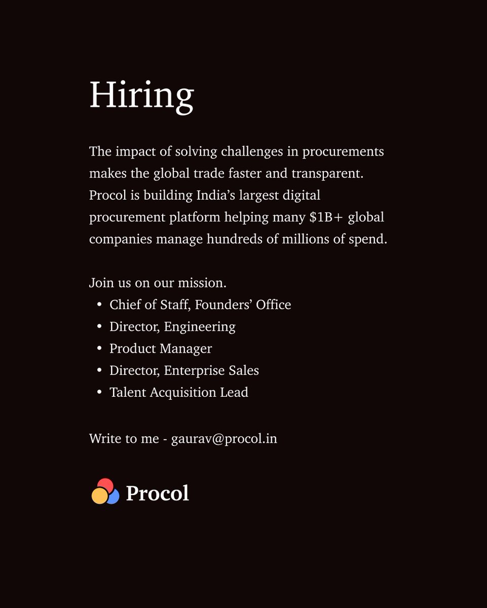 Join our rocketship 🚀 We’re hiring at Procol! RT and help us spread the word?