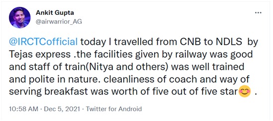 IRCTCofficial's tweet photo. #TejasExpress #GoTejasGo https://t.co/GzFGfT8eM8