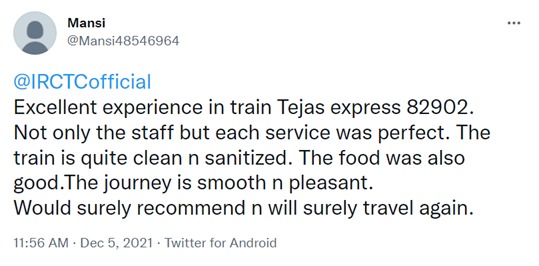 IRCTCofficial's tweet photo. #TejasExpress #GoTejasGo https://t.co/GzFGfT8eM8