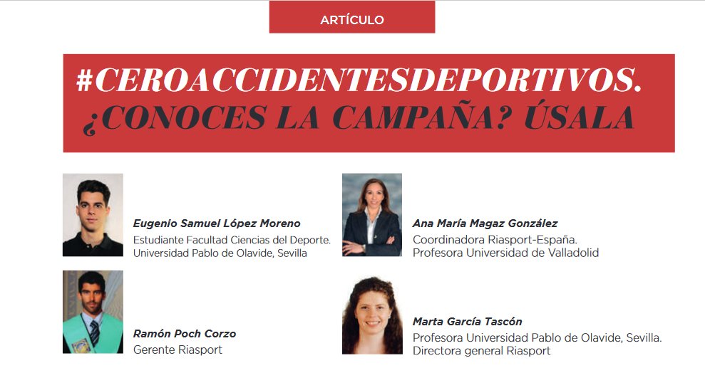 RIASPORTSD's tweet photo. Comenzamos el día anunciado un artículo elaborado por #Riasport, en el que se menciona la campaña #CeroAccidentesDeportivos.
El artículo pueden encontrarlo en el último número de la revista Deporcam (nº55) 👇
https://t.co/HdGNkiNBLM
Gracias @CirculoGestores https://t.co/1NjRinkrSb