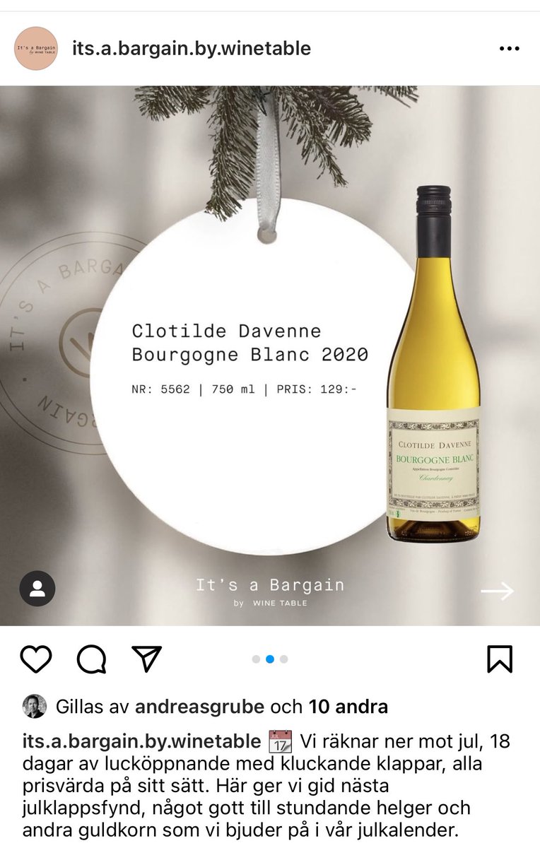 theterrificwine's tweet image. #itsabargain #winetable #clotildedavenne #vintips #bourgogne #julkalender