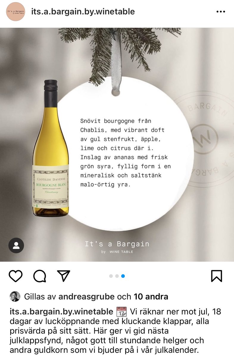 theterrificwine's tweet image. #itsabargain #winetable #clotildedavenne #vintips #bourgogne #julkalender