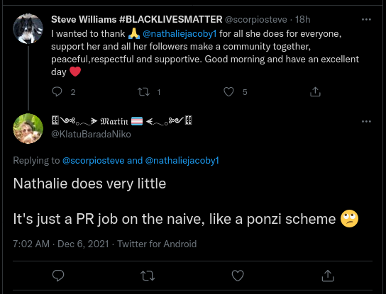 BlockedByMartin's tweet photo. .@KlatuBaradaNiko once again trolling @nathaliejacoby1  (in a thread THANKING her) ...  

You think people don't see your crap Martin?  Maybe.   But then again... That's why I AM HERE. 

#SerialHarasser #BlockedByMartin 

https://t.co/HNeKYoIwf8 https://t.co/Rypd1z8D8a