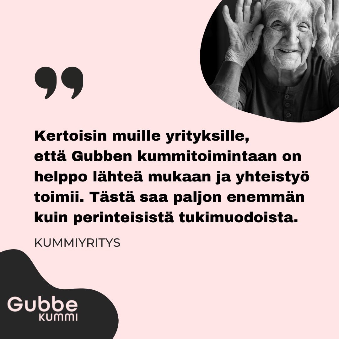 Mietitkö vielä, mihin kohdistaisit tänä vuonna joululahjavarat?💭

Lähde yrityksesi kanssa mukaan ja mahdollista yksinäiselle ja vähävaraiselle ikäihmiselle iloa ja apua vuoden ajaksi.💗

Lue lisää ja ryhdy kummiksi nyt: gubbekummi.fi

#gubbekummi