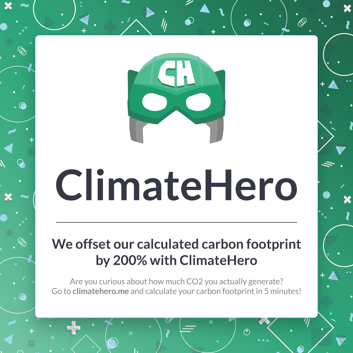 LWM_Consultants's tweet photo. Thanks to @ClimateHero_me we calculated our estimated carbon footprint and offset this by 200%. Check out

https://t.co/1Sm2AnOx7I

#ClimateHero #WeCanSolveThis #Lettherebechange  #racetozero https://t.co/5Fqc7zfnqs