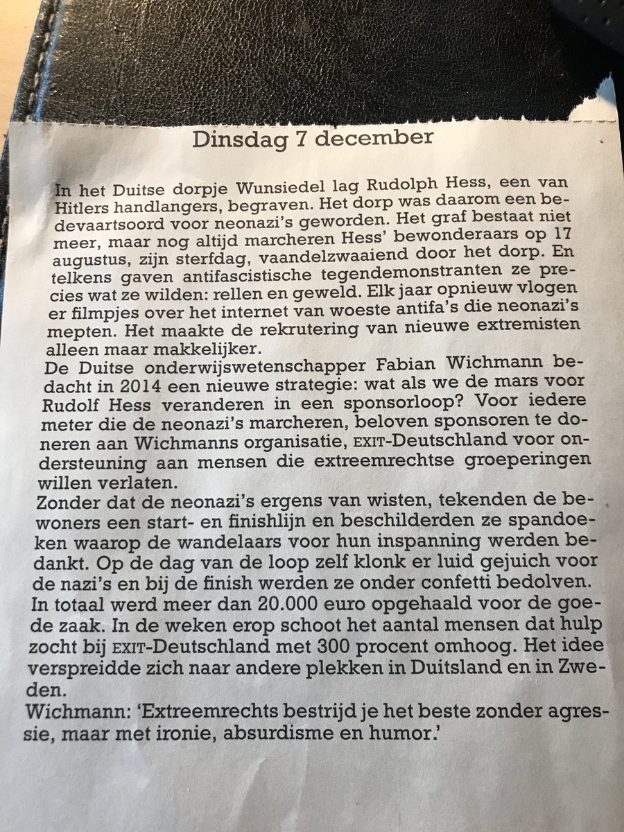 Wat een goed bedachte strategie om extreem-rechts te bestrijden!