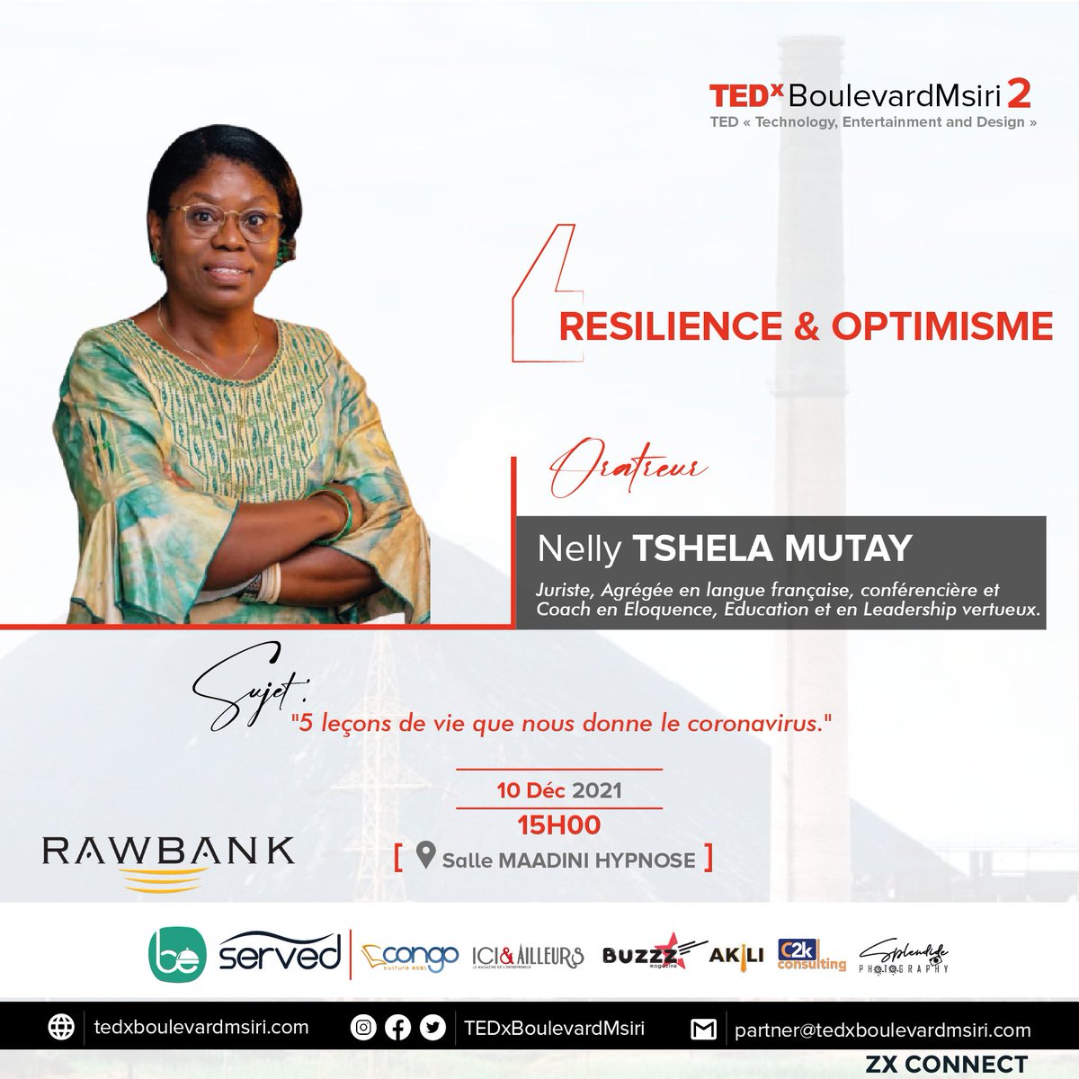 tshiokufila's tweet photo. Juriste, Agrégée en langue française, conférencière et
Coach en Eloquence, Education et en Leadership vertueux.

Mme. @NELLYTSHELAMUT sera oratrice à la deuxième édition de TEDxBoulevardMsiri.

@Rawbank_sa @LmMwando @FrumenceBoroto @beserved_rdc https://t.co/CL5c4tzqRi