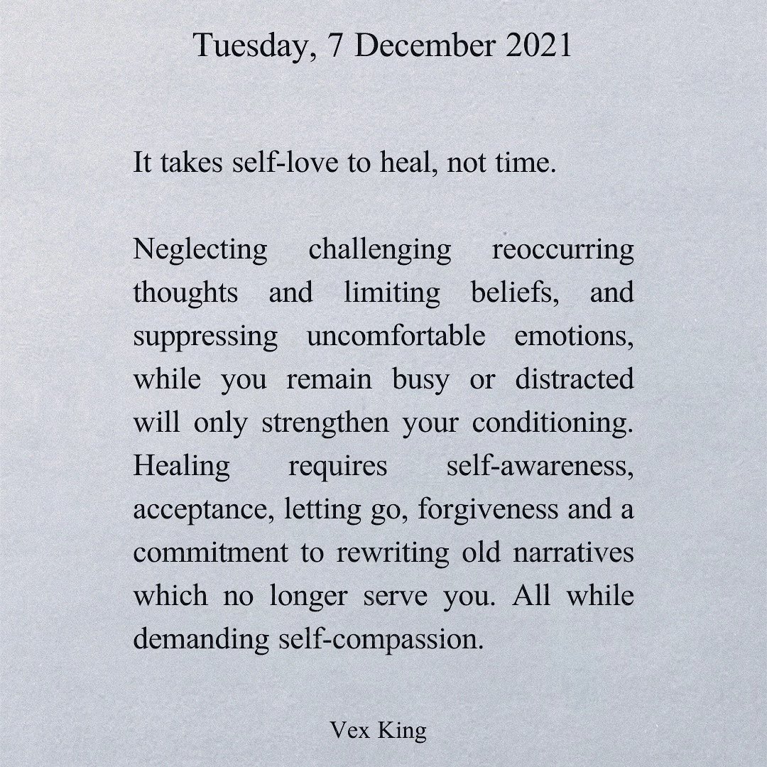 Self-love heals, not time.