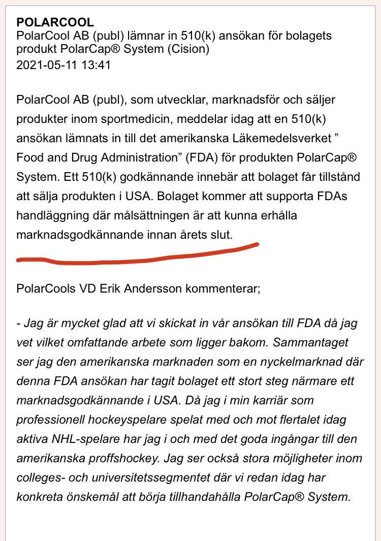 BullsideStories's tweet photo. Marknadsgodkännande innan årets slut 🇺🇸Tick tock ⏳#PolarCool $POLAR https://t.co/SnYbIPTLla
