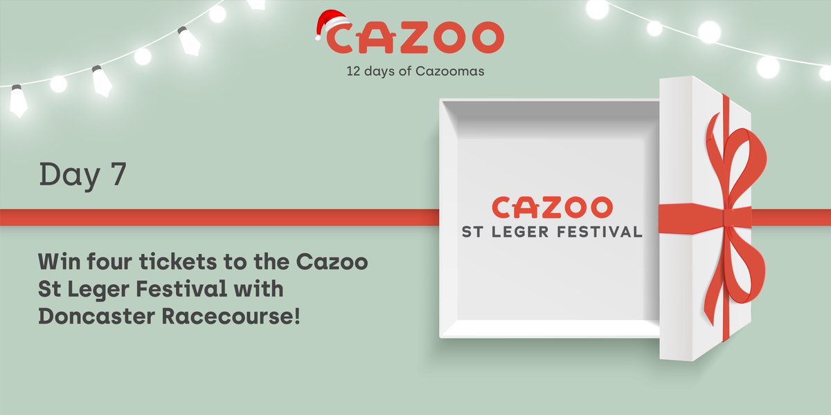 CazooOfficial's tweet photo. 🎁 On the 7th day of #Cazoomas, Cazoo gave to me… 🎁

Four tickets to the Cazoo St Leger Festival with @DoncasterRaces 🐎

To enter: 
⭐️ RT this post
⭐️ FOLLOW @CazooUK 

Competition closes at 9am on 08.12.21 - T&amp;Cs apply. https://t.co/wz17ap7eND