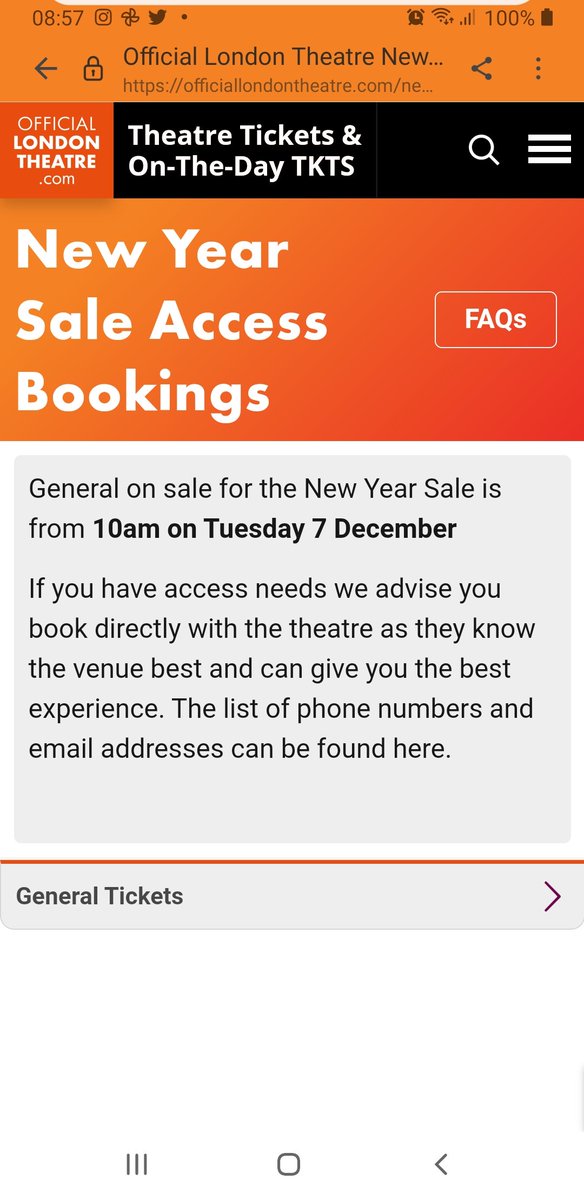 Petra81's tweet photo. @london_theatre There is no information on the website on how to book for those with access needs. Just goes to this and no further links/info. I am in a wheelchair, so would really like to know if I can book tickets https://t.co/iuv4Z6X3Bz