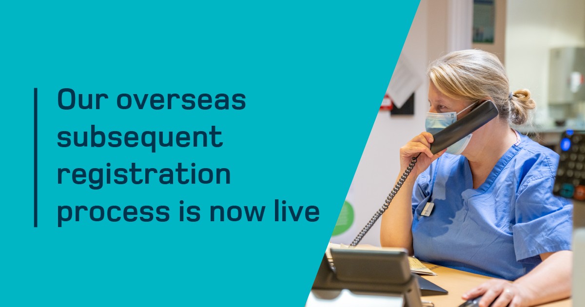 nmcnews's tweet photo. 📣 Our overseas subsequent registration process is live! 

Professionals who have gained an additional nursing, midwifery or nursing associate qualification outside the UK can now apply to add this to their NMC registration.

Find out how to do this 👇
https://t.co/ULf6RacVGj https://t.co/qpyEXD4Axq