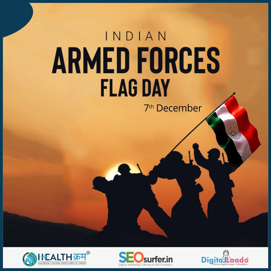 healthcrum's tweet photo. The occasion of Indian Armed Forces Flag Day reminds us all that we must thank the Indian armed forces for sacrificing their lives and comforts for us.
.
#indianarmy #indianairforce #indiannavy #armedforcesflagday #armedforcesflagday2021 #defence #indiandefenceforces #Trending https://t.co/exbh1W4fxd