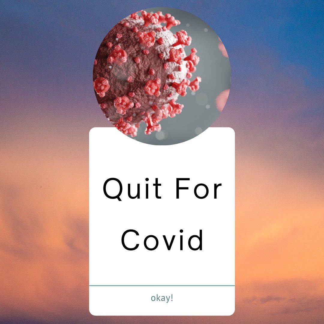 QuitWithBella's tweet image. #QuitforCovid. Smokers are 40% more likely to experience more severe symptoms, and 2.4 times more likely to require intensive care and treatment with a ventilator. It’s never to late to quit smoking, contact the team today 

#stopsmoking #quitwithbella #quitsmoking