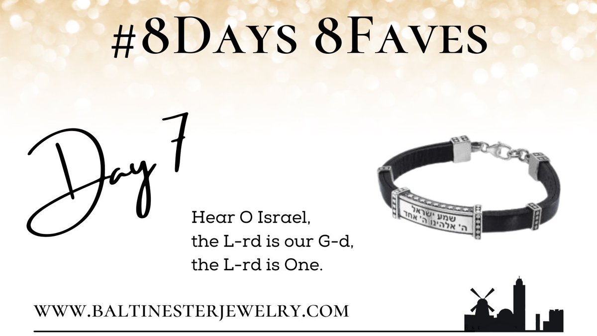 BaltinesterShop's tweet photo. Paula’s Exclusive “8 Days 8 Faves”

Day 7: This handcrafted black leather bracelet features the Shema Yisrael in Hebrew. It’s a hot favorite with our younger clients channeling the trending androgenous look. 

https://t.co/oSvs80MWol

#baltinester #8days8faves #leatherbracelet https://t.co/CsLnpH8TFP