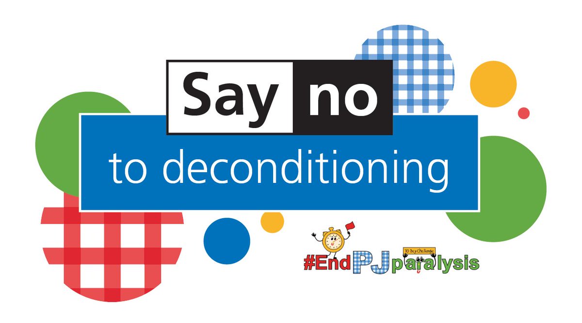 Encouraging our patients to get up and dressed is vital. It reduces immobility, muscle deconditioning, and length of stay. The teams will be delivering deconditioning CPD, you will also see colleagues in t-shirts tomorrow. Help us spread the word to #EndPJParalysis @BrianwDolan